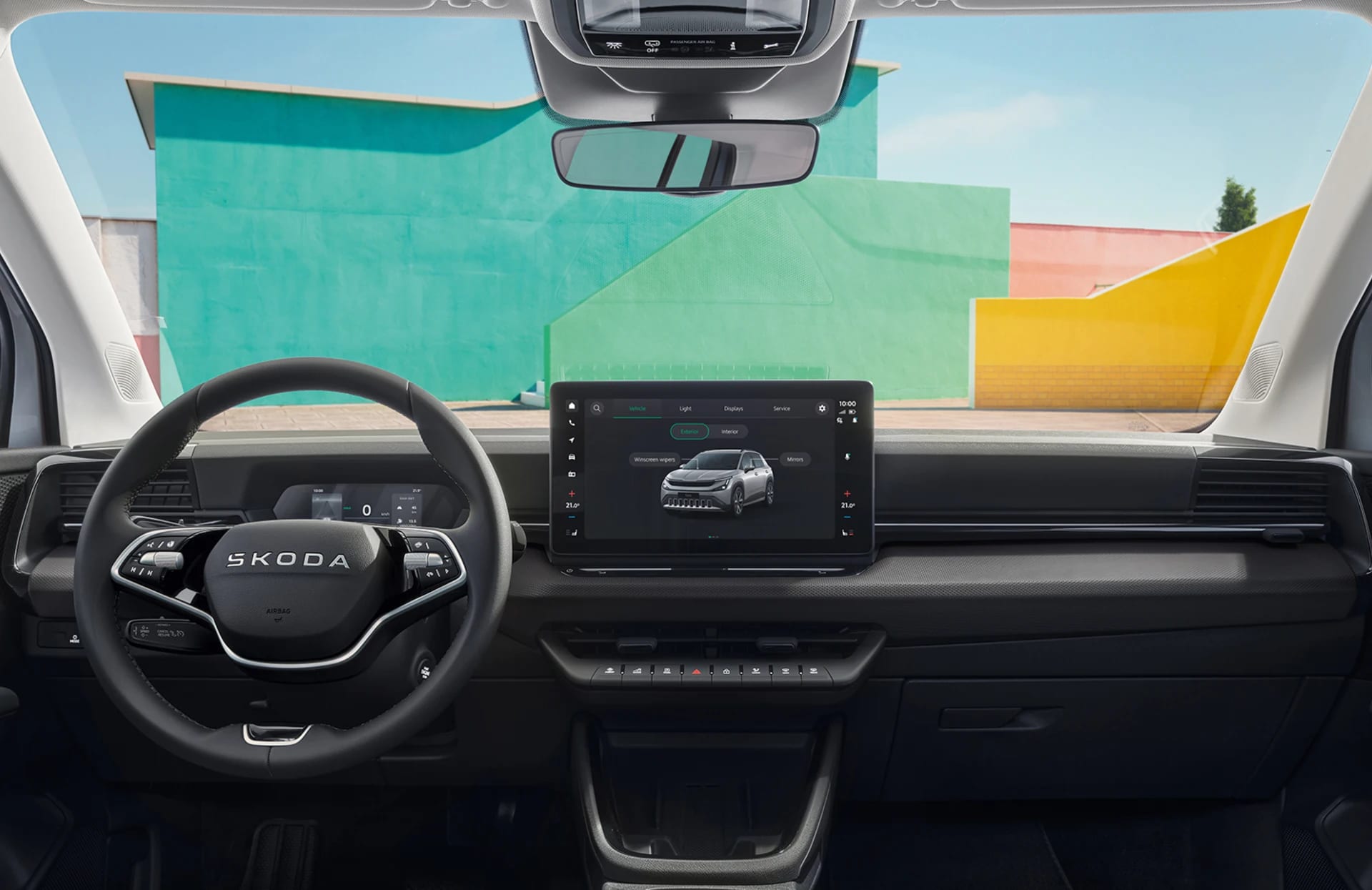 Cockpit des Škoda Epiq mit Multifunktionslenkrad und Digital Cockpit